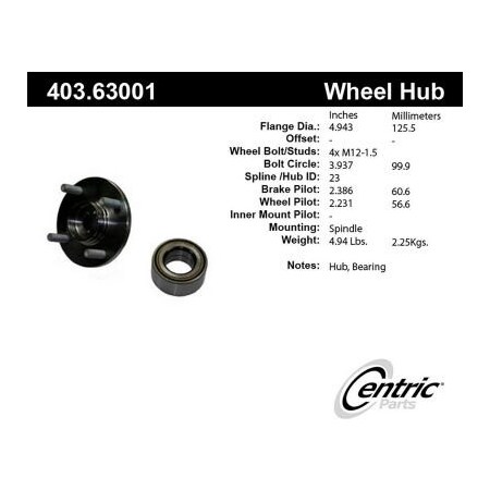 Centric C-Tek Standard Hub and Bearing Assembly Repair Kit, C-Tek 403.63001E
